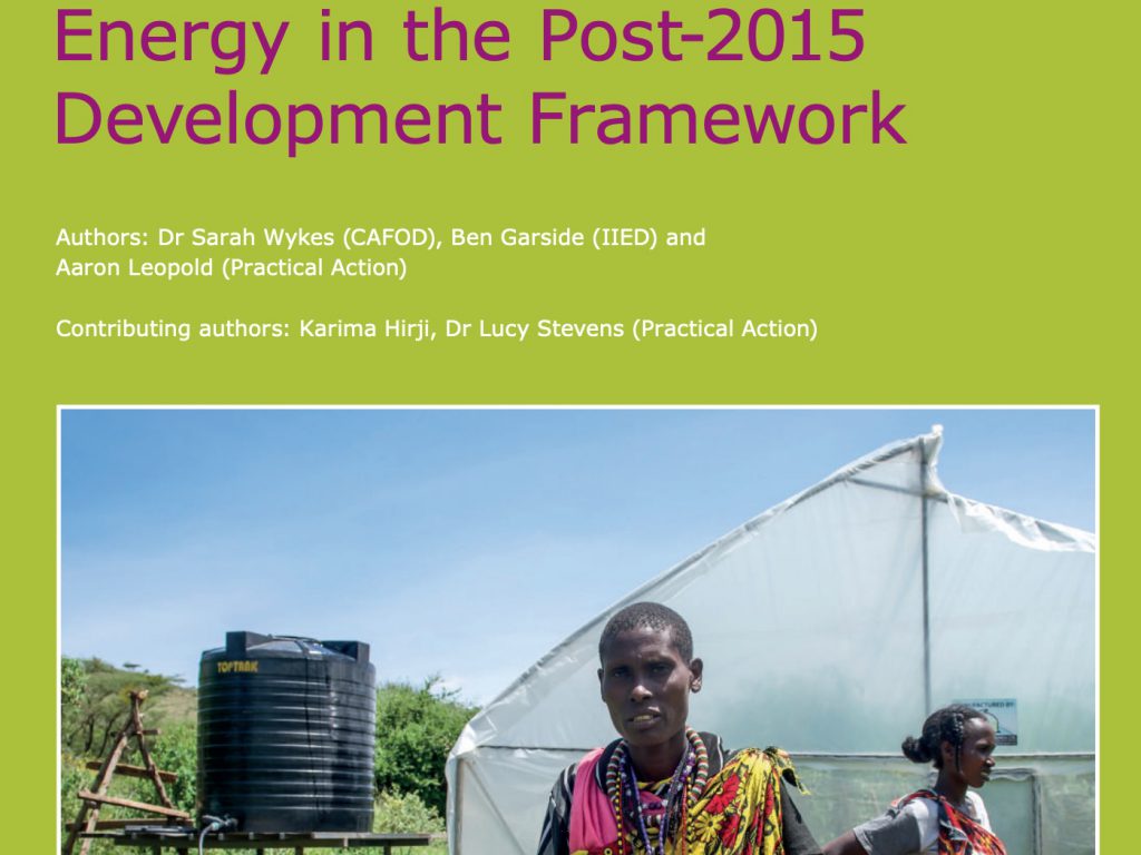 Energy in the Post-2015 Development Framework
