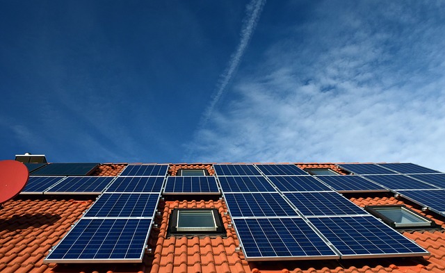 Solar panels seen on the roof of a house